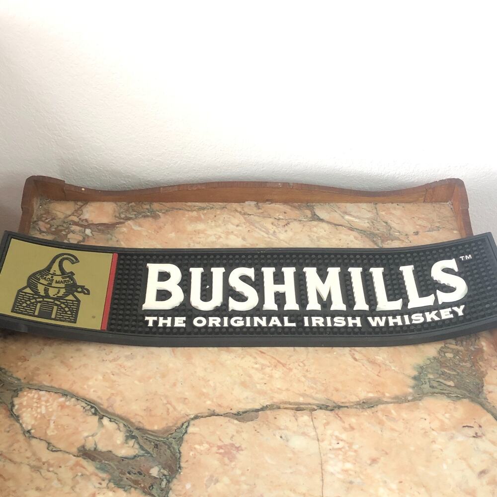 Bushmills Irish Whiskey PVC Bar Spill Mat 20 - 23.5 " x 3.5' W